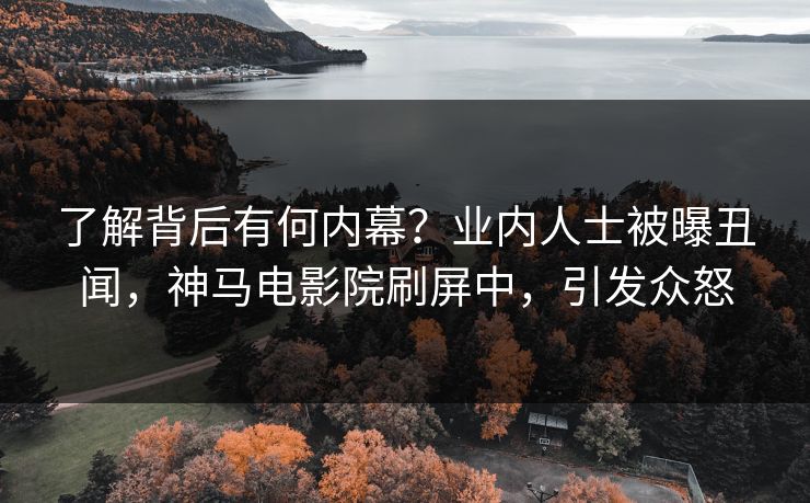 了解背后有何内幕？业内人士被曝丑闻，神马电影院刷屏中，引发众怒