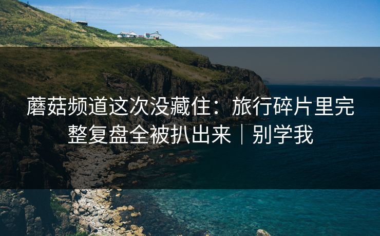 蘑菇频道这次没藏住：旅行碎片里完整复盘全被扒出来｜别学我